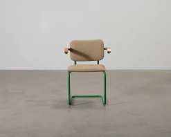 Knoll Cesca stol med armstöd brun / grön / bök