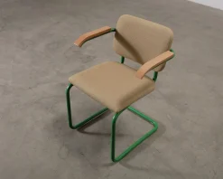 Knoll Cesca stol med armstöd brun / grön / bök