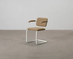 Knoll Cesca stol med armstöd brun / vit