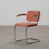 Knoll Cesca stol med armstöd röd / bok