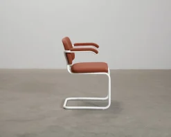 Knoll Cesca stol med armstöd terrakotta / vit