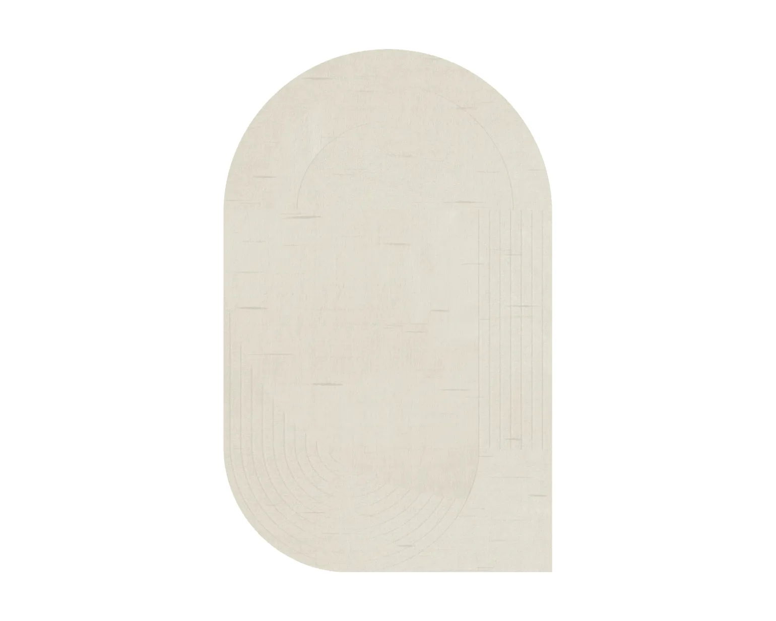 Layered Circular ullmatta 180 x 270 cm Bone White