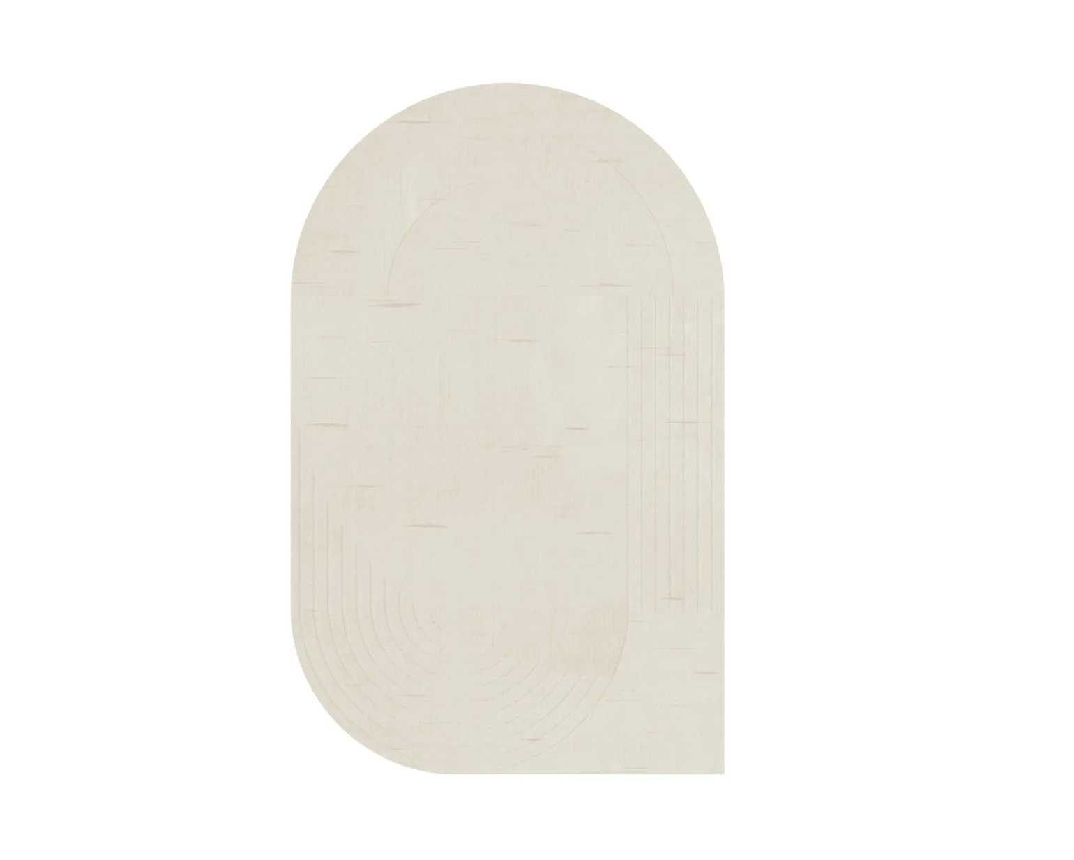 Layered Circular ullmatta 220 x 350 cm Bone White