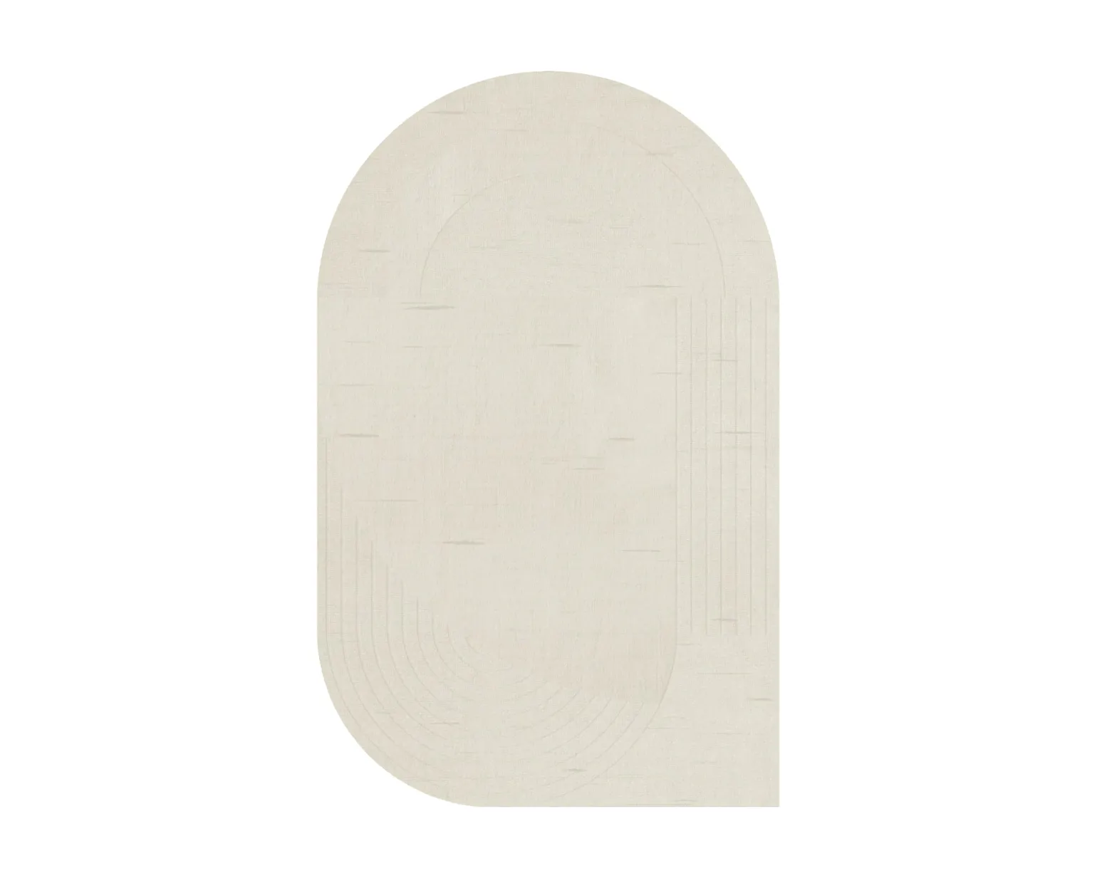 Layered Circular ullmatta 180 x 270 cm Bone White