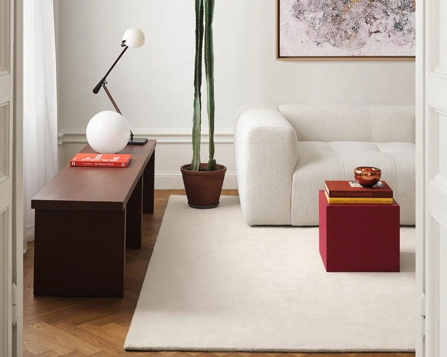 Layered Classic Solid Wool ullmatta 250 x 350 cm Bone White