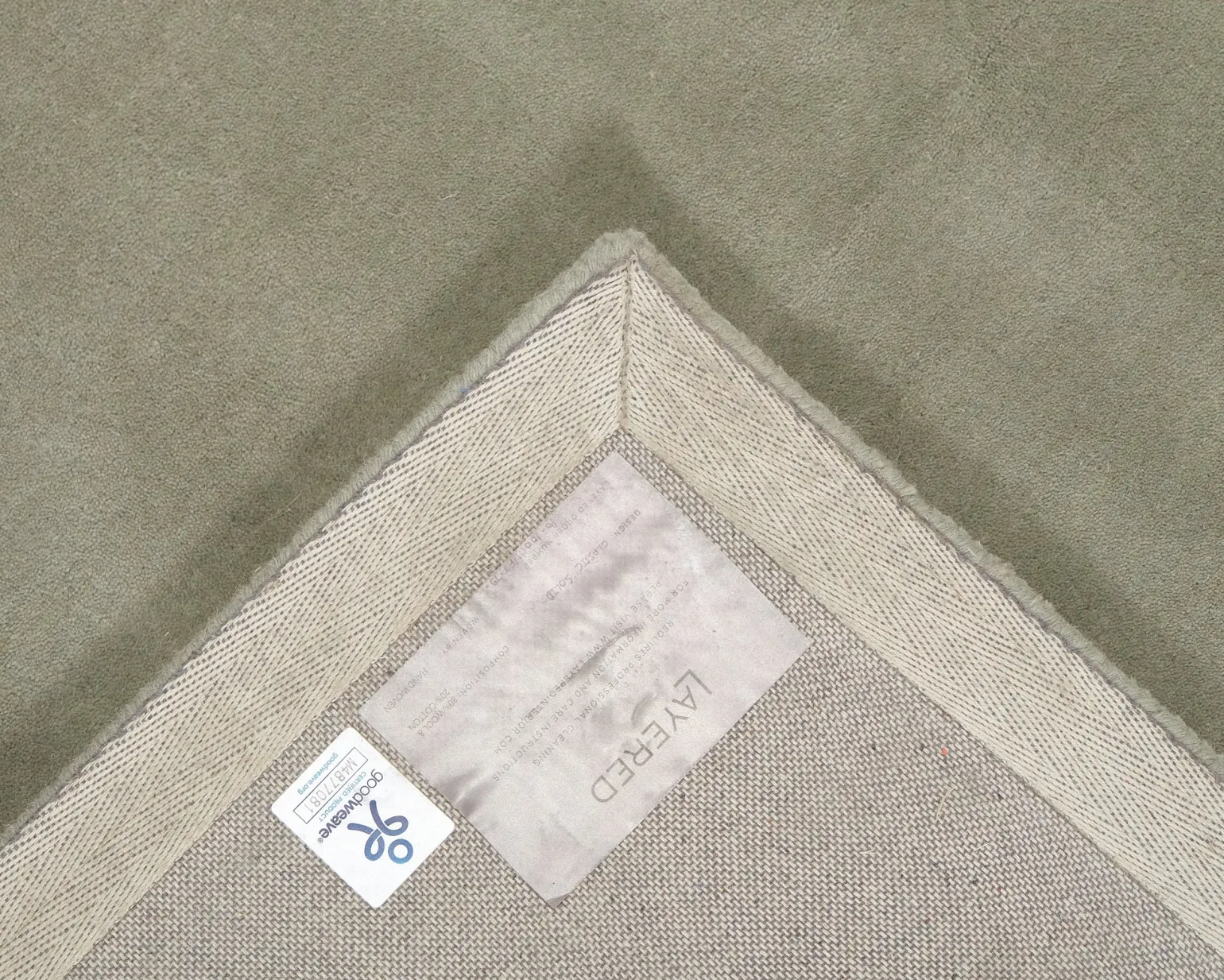 Layered Solid Wool matta 300 x 300 cm Sage