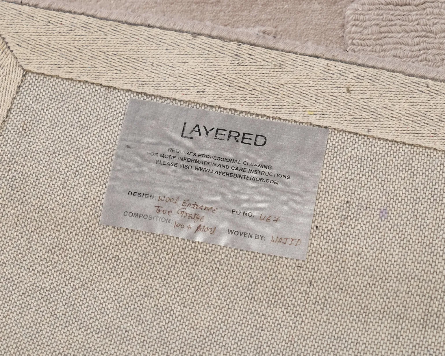 Layered Wool Entrance ullmatta 180 x 270 cm