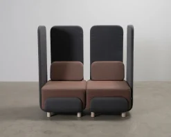 LoOok Industries 2-sits Area soffa brun / grå