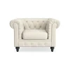 Manor House Chesterfield Lyx fåtölj beige