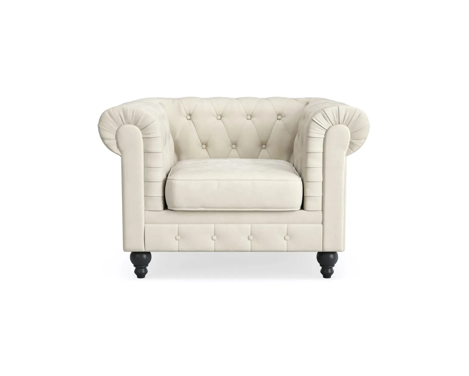 Manor House Chesterfield Lyx fåtölj beige