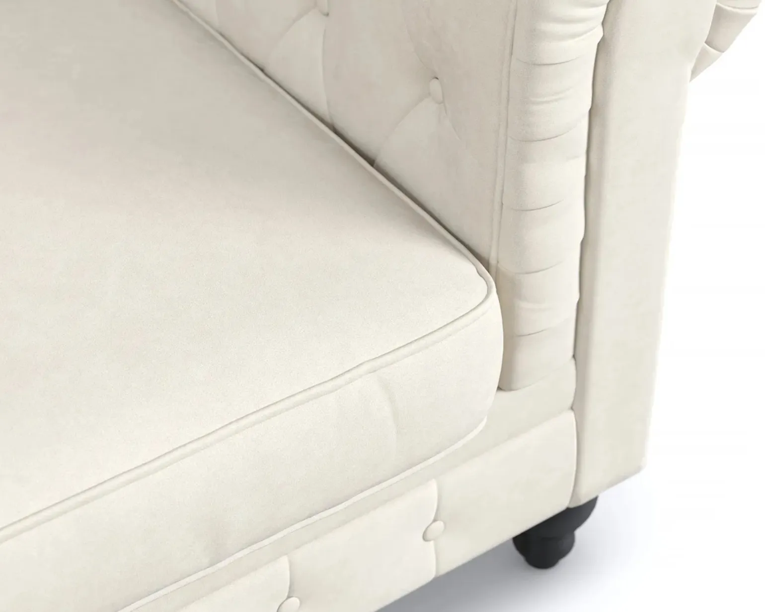 Manor House Chesterfield Lyx fåtölj beige