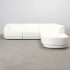 Micadoni Miley 4-sits hörnsoffa naturvit
