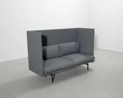 Muuto Outline Highback 2-sits soffa grå
