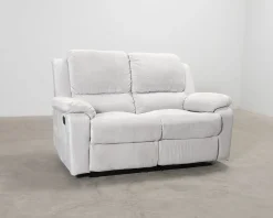 Norbo 2-sits reclinersoffa konstläder ljusgrå