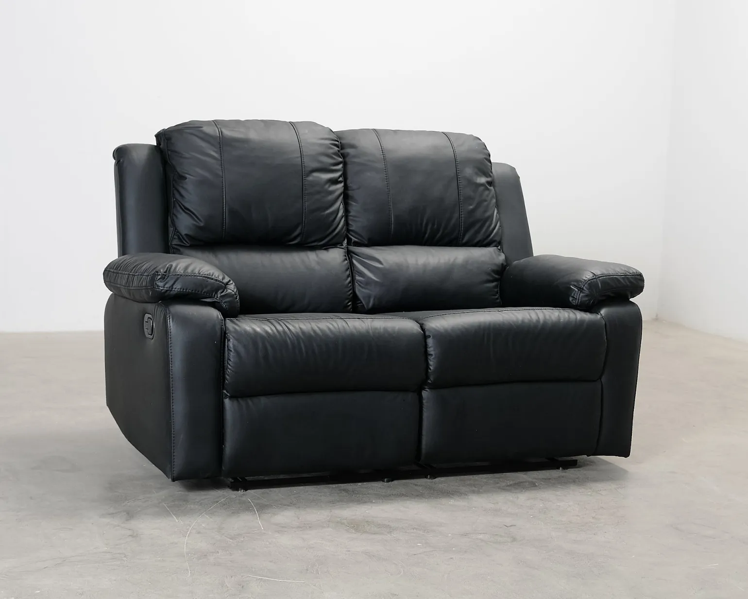 Norbo 2-sits reclinersoffa konstläder svart