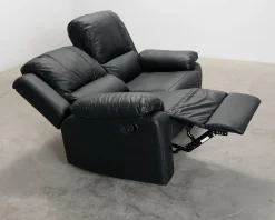 Norbo 2-sits reclinersoffa konstläder svart