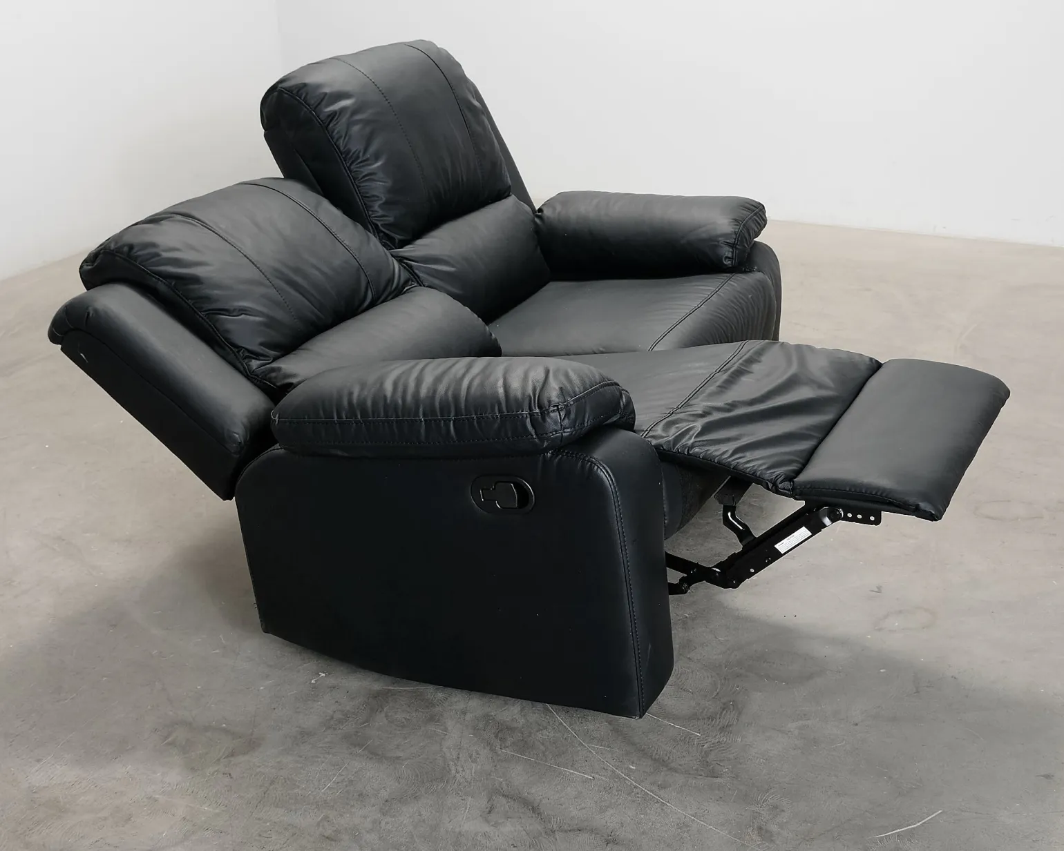 Norbo 2-sits reclinersoffa konstläder svart