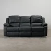 Norbo 3-sits reclinersoffa konstläder svart