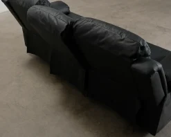 Norbo 3-sits reclinersoffa konstläder svart