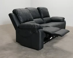 Norbo 3-sits reclinersoffa konstläder svart