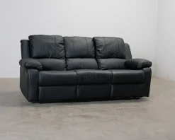 Norbo 3-sits reclinersoffa konstläder svart