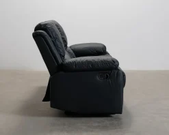 Norbo 3-sits reclinersoffa konstläder svart
