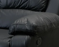 Norbo 3-sits reclinersoffa konstläder svart