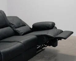 Norbo 3-sits reclinersoffa konstläder svart
