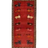Old Figural Kashghai orientalisk matta 108 x 216 cm