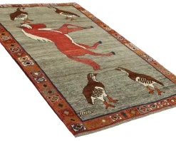 Old Figural Kashghai orientalisk matta 138 x 227 cm