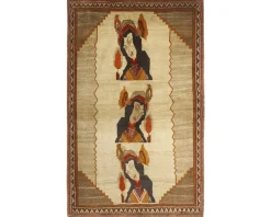 Old Figural Kashghai orientalisk matta 117 x 185 cm