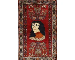 Old Figural Kashghai orientalisk matta 128 x 207 cm
