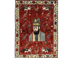 Old Figural Kashghai orientalisk matta 122 x 168 cm