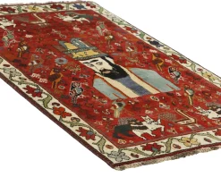 Old Figural Kashghai orientalisk matta 122 x 168 cm