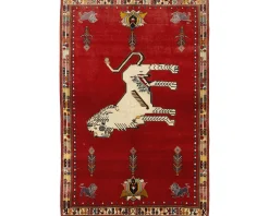 Old Figural Kashghai orientalisk matta 147 x 222 cm