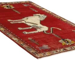 Old Figural Kashghai orientalisk matta 147 x 222 cm