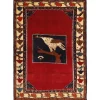 Old Figural Kashghai orientalisk matta 138 x 202 cm
