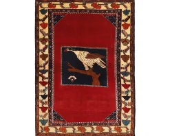 Old Figural Kashghai orientalisk matta 138 x 202 cm
