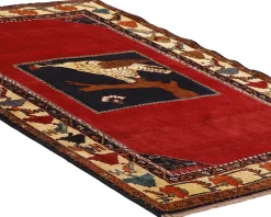 Old Figural Kashghai orientalisk matta 138 x 202 cm