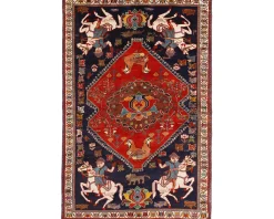 Old Figural Kashghai orientalisk matta 188 x 287 cm