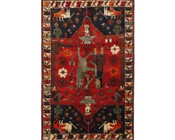Old Figural Kashghai orientalisk matta 155 x 240 cm