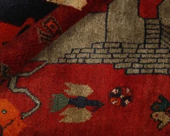 Old Figural Kashghai orientalisk matta 155 x 240 cm