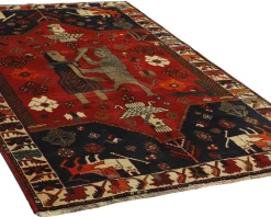 Old Figural Kashghai orientalisk matta 155 x 240 cm