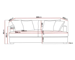 Rossita 3-sits soffa brun