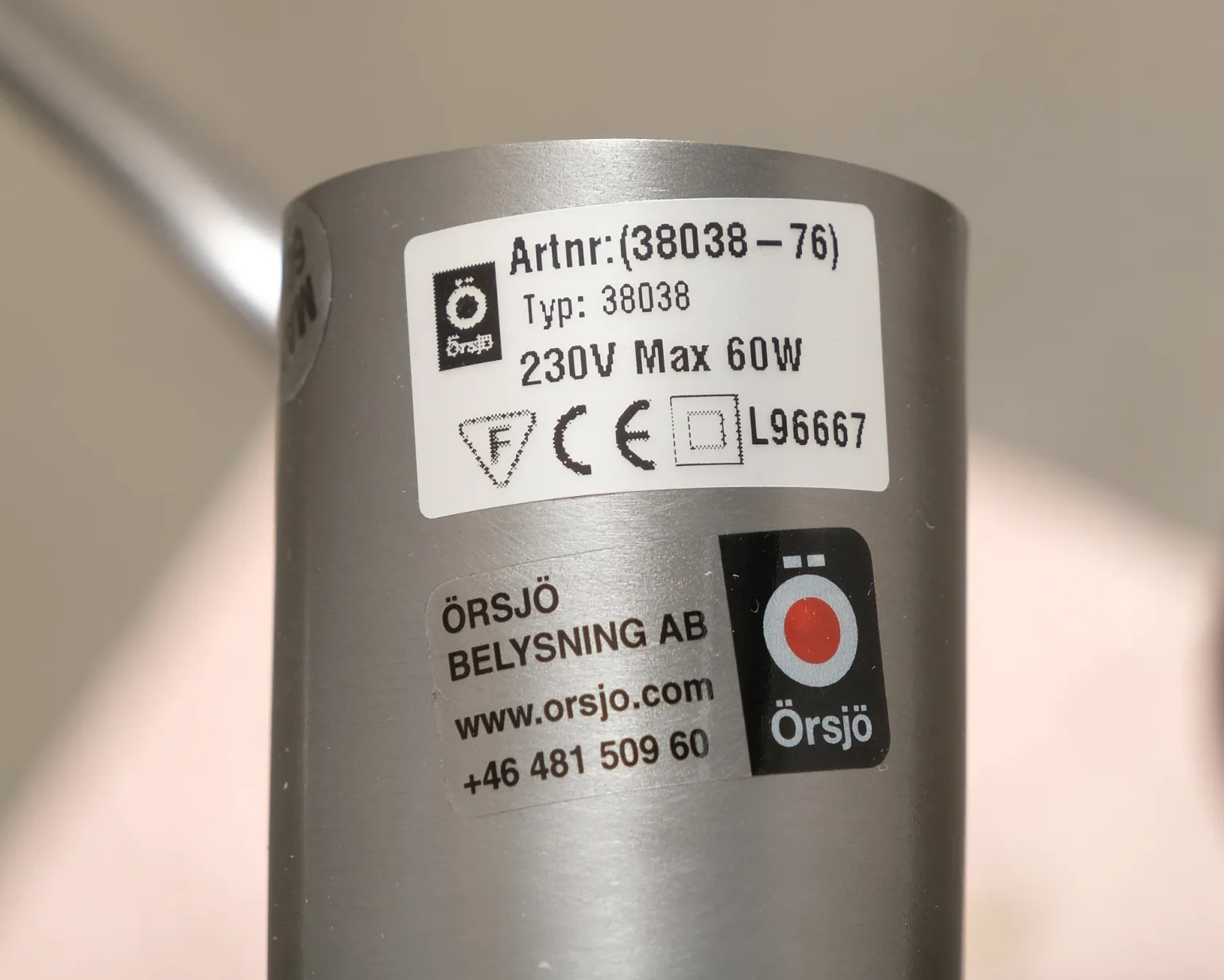 Örsjö Aria bordslampa vit / stål