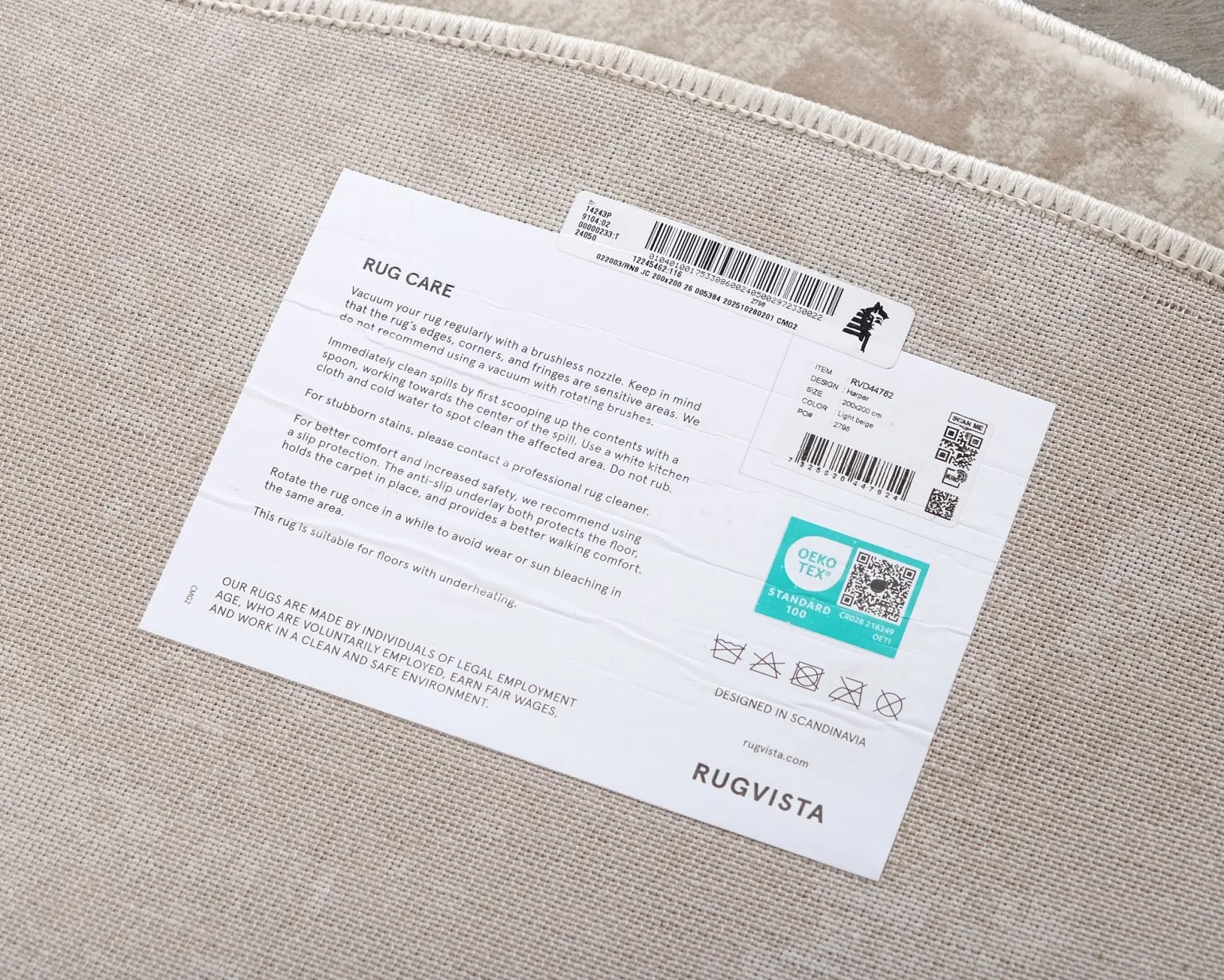 Rugvista Core Harper matta ø 200 cm beige