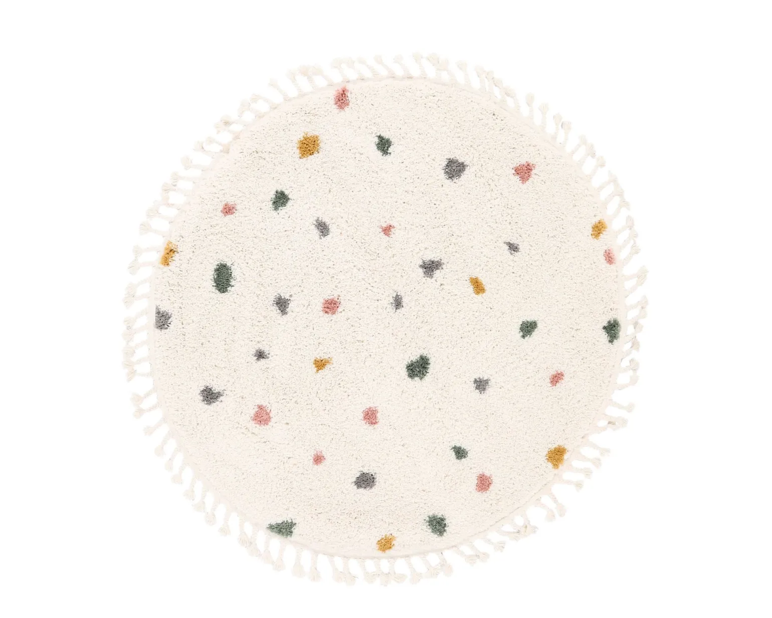 Rugvista Essential Confetti matta ø 100 cm vit