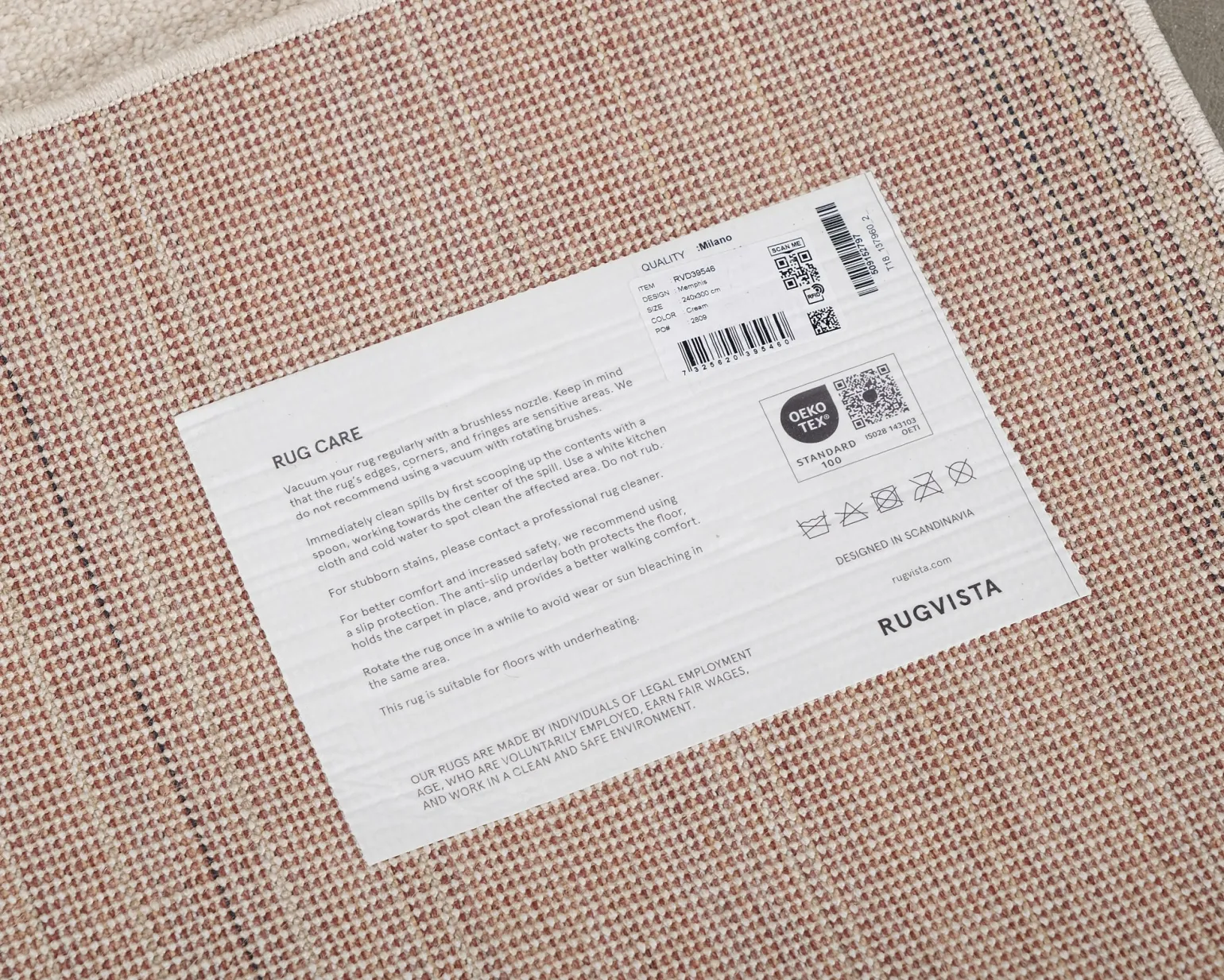 Rugvista Essential Memphis matta 240 x 300 naturvit