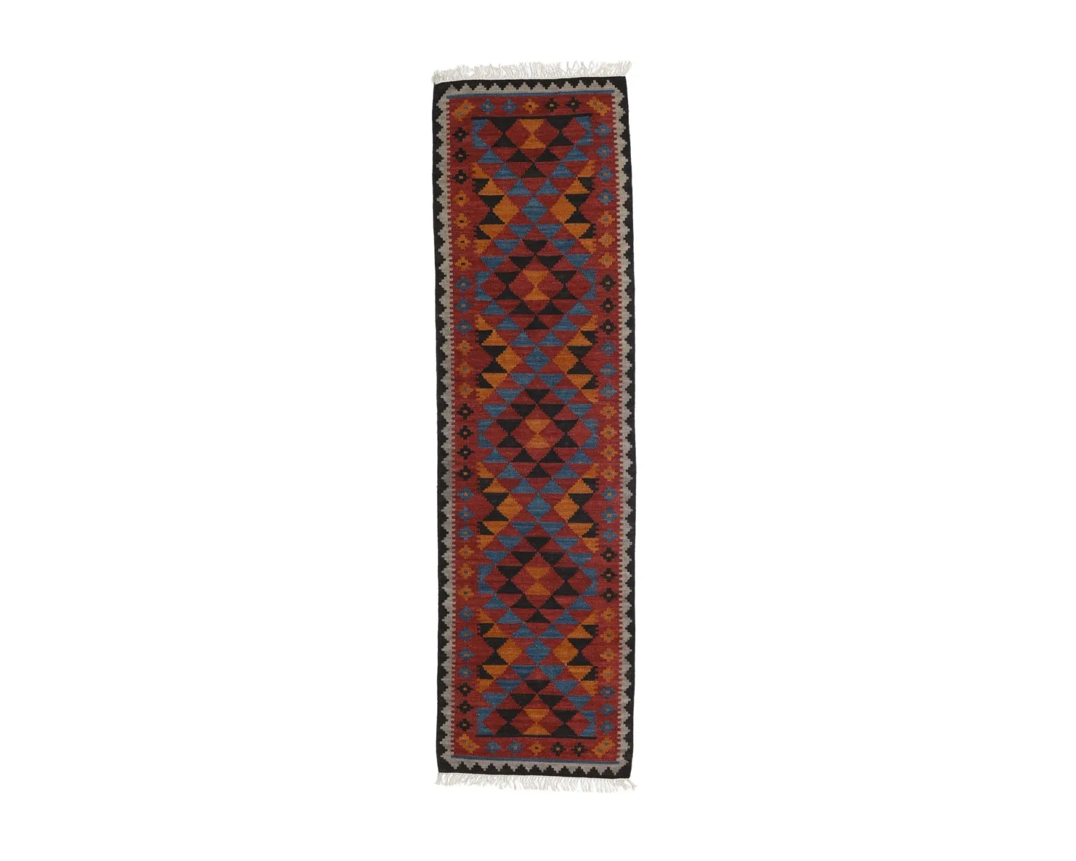Rugvista Kelim Isparta matta 80 x 300 cm blå / röd