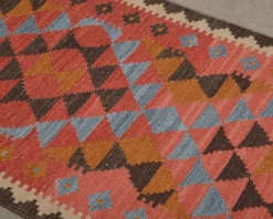 Rugvista Kelim Isparta matta 80 x 300 cm blå / röd